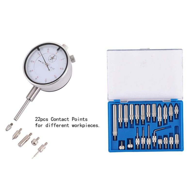 Qnkaa Dial Indicator with Magnetic Base Holder Fine Adjustable Long Arm 0-1" Magnetic Dial Indicator Professional Dial Gauge 0.001" - Image 3